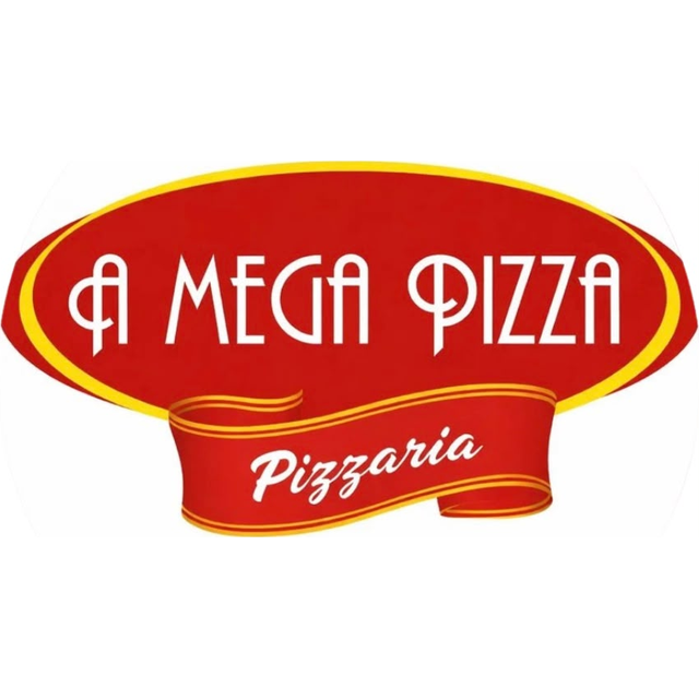 Logotipo da A Mega Pizza Pizzaria, cliente da Assessoria Univision