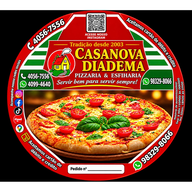 Logotipo da Casanova Diadema Pizzaria & Esfiharia, cliente da Assessoria Univision